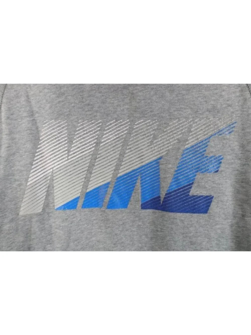 Vtg Y2K Nike Mens Medium Spell Out Block Letter Hoodie Sweatshirt Heather Gray